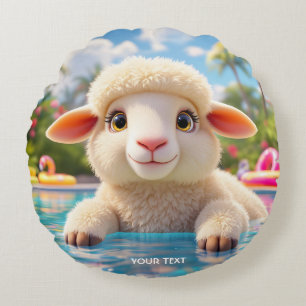 Cojín Redondo Fantasy Cute Happy Sheep Pool
