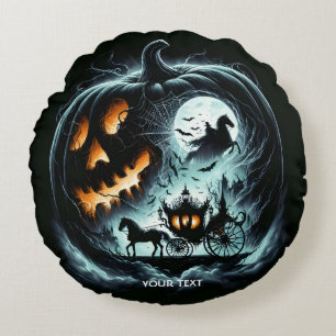Cojín Redondo Fantasy Cute Pumpkin Horario Moon