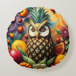 Cojín Redondo Fantasy Cute Serene Pineapple Owl