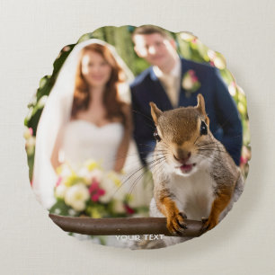 Cojín Redondo Fantasy Cute Squirrel Pareja Casada
