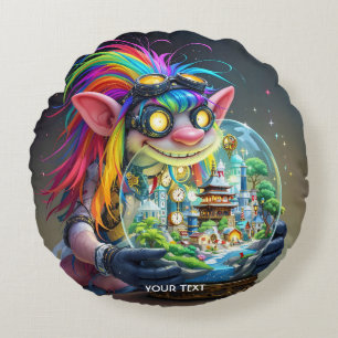 Cojín Redondo Fantasy Cute Troll Making City