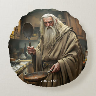Cojín Redondo Fantasy Cute Wizard Fría Pan