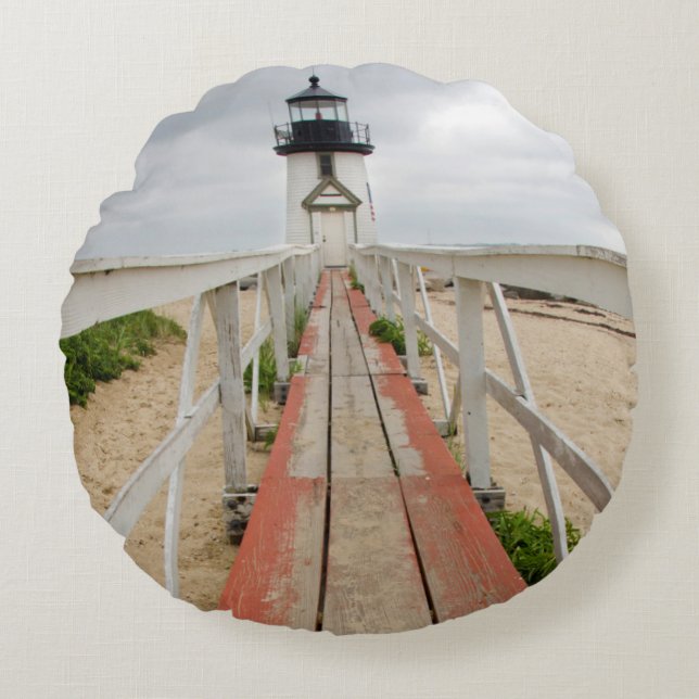 Cojín Redondo Faro de Brant Point (Anverso)
