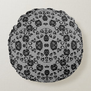 Cojín Redondo Faux Black Lace Rosas Fisher Round Pillow