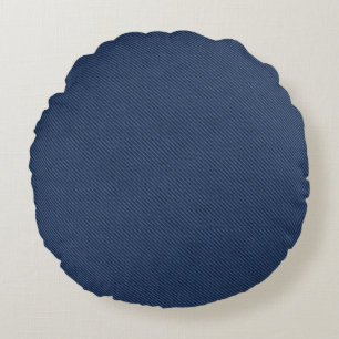 Cojín Redondo Faux Blue Denim Fabric Round Pillow