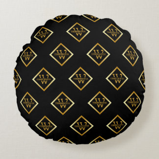 Cojín Redondo Faux Gold Axis Monogram – Black & Gold