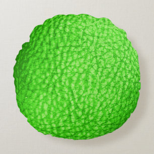 Cojín Redondo Faux Leather Light Lime