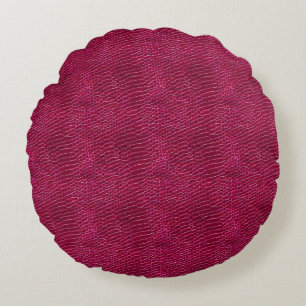 Cojín Redondo Faux Raspberry Leather Round Pillow