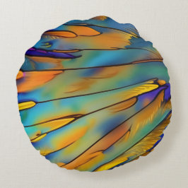 Cojín Redondo Feather de vidrio templado AI Resumen de arte