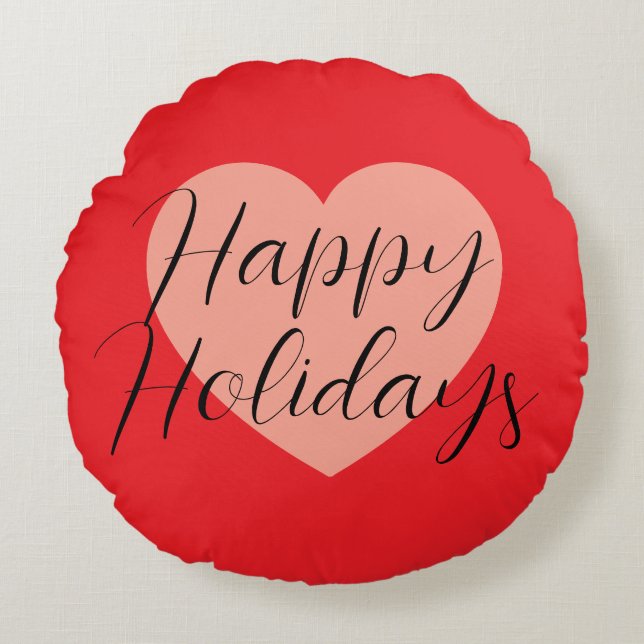 Cojín Redondo Felices Fiestas Feliz Navidad Navidad Navidad Tiem (Anverso)