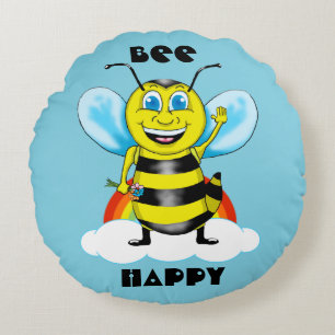Cojín Redondo Feliz Bee Pillow