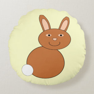 Cojín Redondo Feliz Conejo de Pascua Pillow