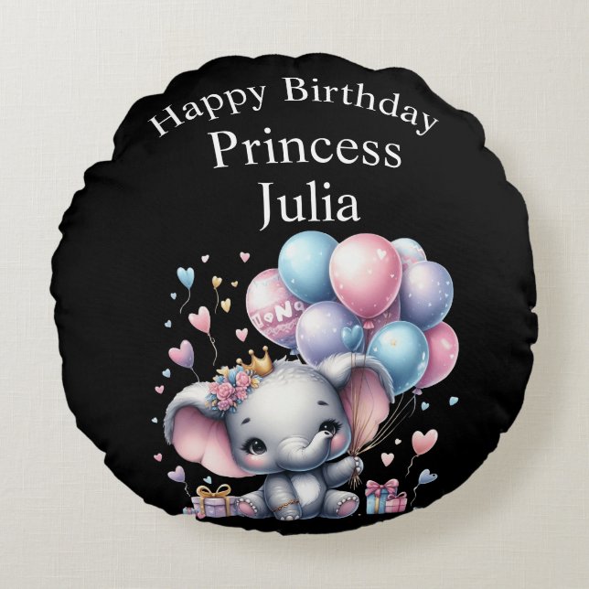 Cojín Redondo Feliz Cumpleaños Vuelta a Pillow (Anverso)