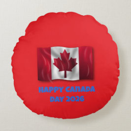 Cojín Redondo Feliz Día de Canadá