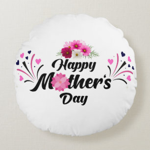 Cojín Redondo Feliz día de la madre diseño moderno único para re