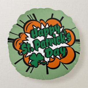 Cojín Redondo Feliz Día de San Patricio