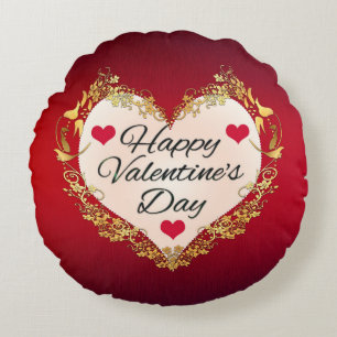 Cojín Redondo Feliz Día de San Valentín Antecedentes-47949