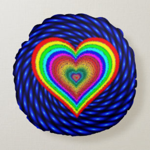 Cojín Redondo Feliz Día de San Valentín con el símbolo de amor-2