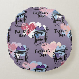 Cojín Redondo Feliz Día del Padre. Coche único de bienvenida