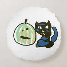 Feliz gato negro de Jack o Lantern verde