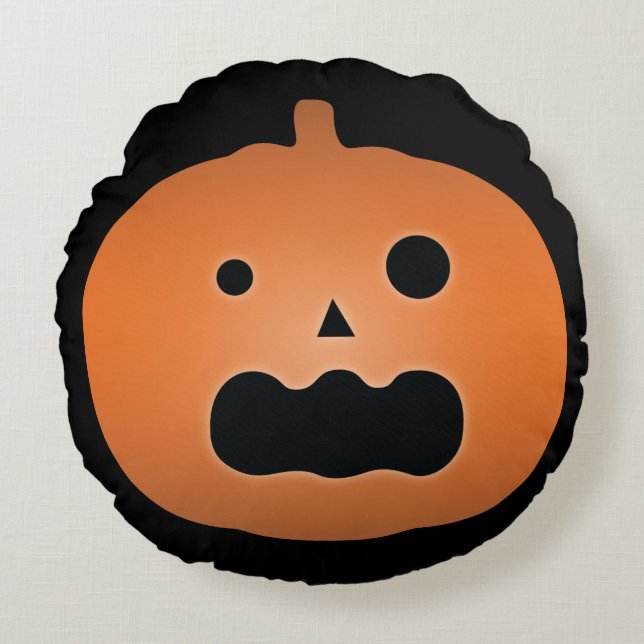 Cojín Redondo Feliz Halloween Hauned Jack O Lantern Pumpkin (Anverso)