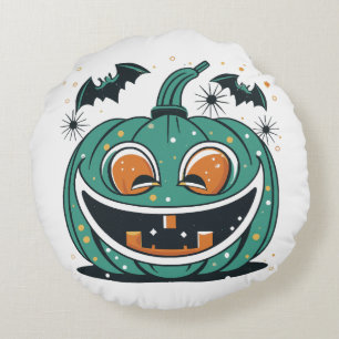 Cojín Redondo ¡Feliz Halloween! Talla una Calabaza!