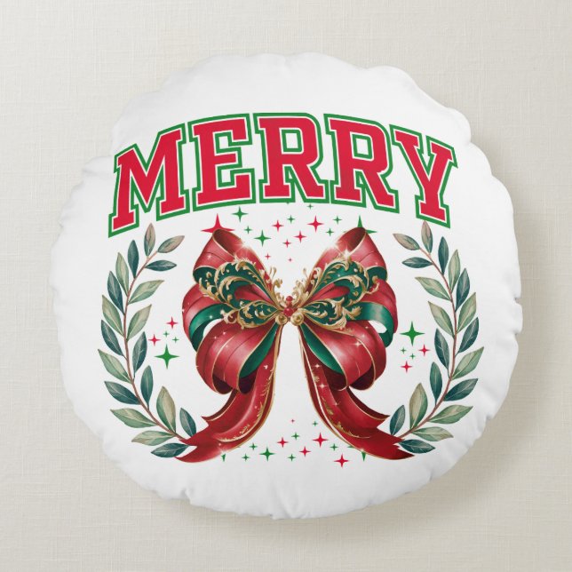 Cojín Redondo Feliz Navidad (Anverso)