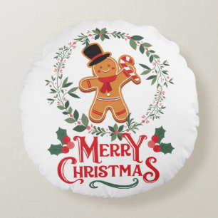 Cojín Redondo Feliz Navidad