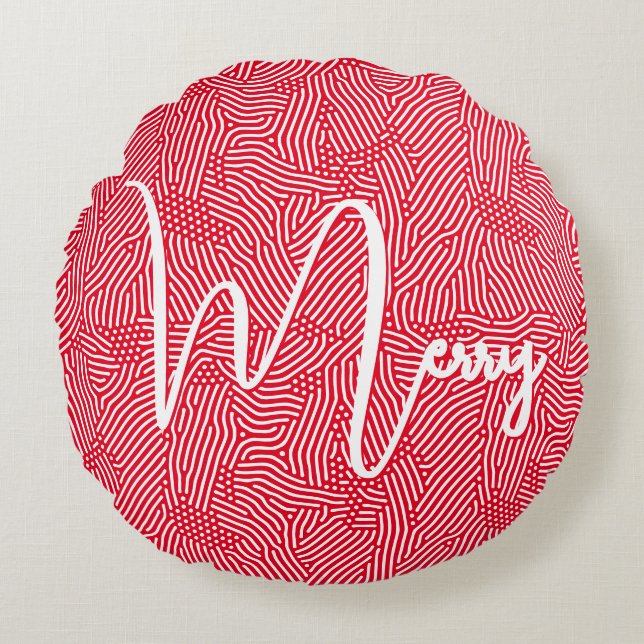 Cojín Redondo Feliz Navidad (Anverso)