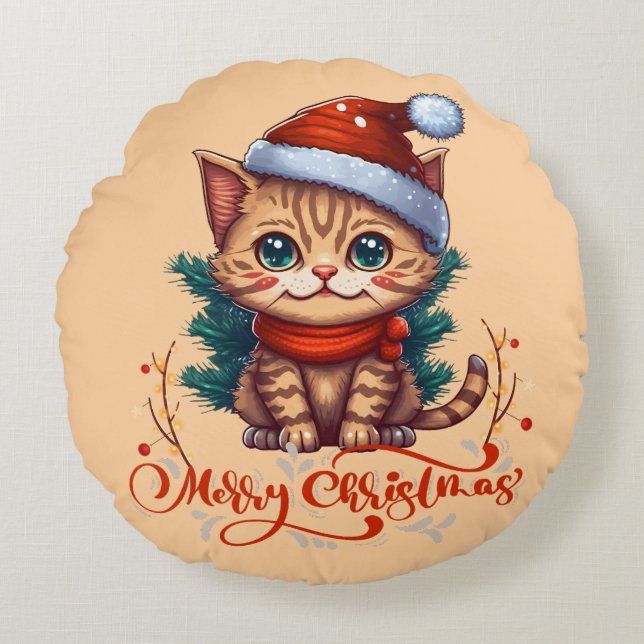 Cojín Redondo Feliz Navidad (Anverso)