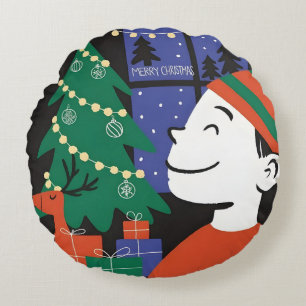 Cojín Redondo Feliz Navidad