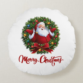 Cojín Redondo Feliz Navidad