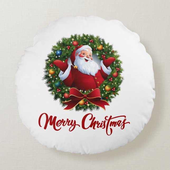 Cojín Redondo Feliz Navidad (Anverso)
