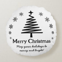Feliz navidad árbol blanco negro de vacaciones nev