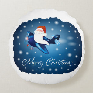 Cojín Redondo Feliz Navidad con Santa