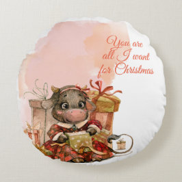 Cojín Redondo Feliz Navidad Cute