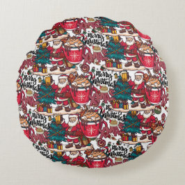 Cojín Redondo Feliz Navidad - Festividad de Navidad