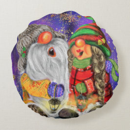 Cojín Redondo Feliz Navidad Gnomes Round Pillow