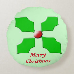 Cojín Redondo Feliz Navidad Holly Pillow