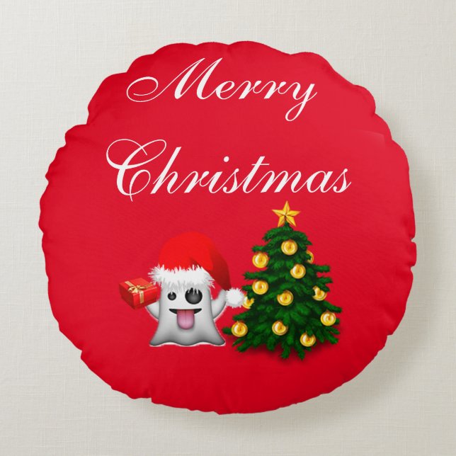 Cojín Redondo Feliz Navidad- Merry Christmas (Anverso)