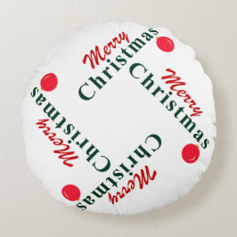 Cojín Redondo Feliz Navidad Ornamento colgante Elegante Verde Ro