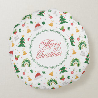 Cojín Redondo Feliz navidad Santa Square Pillow
