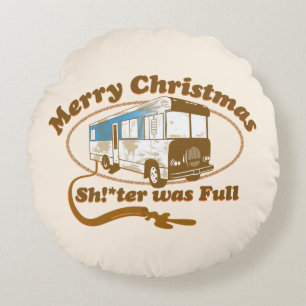 Cojín Redondo ¡Feliz Navidad, Sh!*estaba lleno