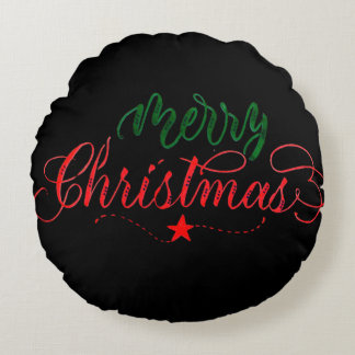 Cojín Redondo Feliz Navidad y vuelta a Pillow