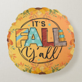 Cojín Redondo Feliz otoño cosecha la cosecha del otoño El amor d
