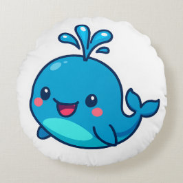 Cojín Redondo Feliz Pegatina de ballenas de Kawaii - amigo íntim
