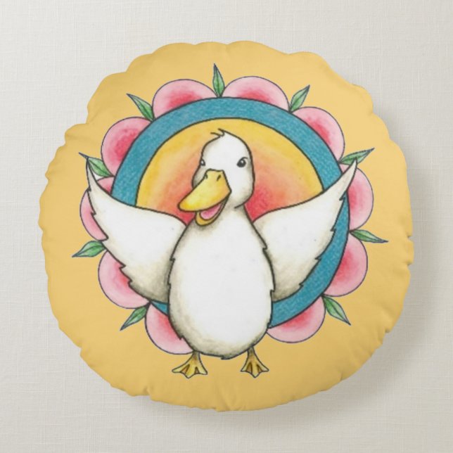 Cojín Redondo Feliz Yaneshwari Round Pillow (Anverso)