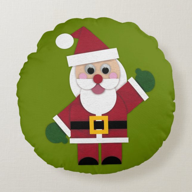 Cojín Redondo Felt Santa 2021 (Anverso)