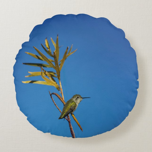 Cojín Redondo Female Hummingbird  (Anverso)