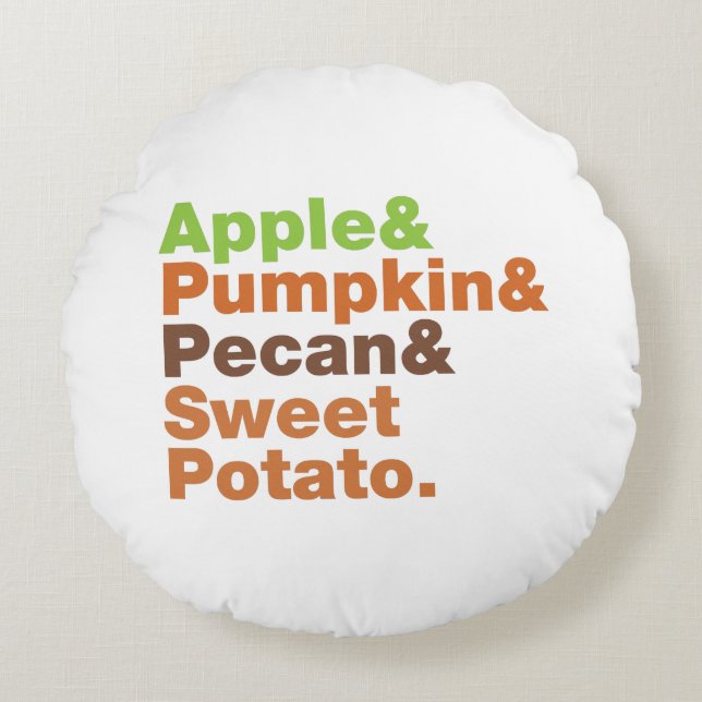 Cojín Redondo Festividades ~ Navidades de Acción de Gracias de N (Anverso)